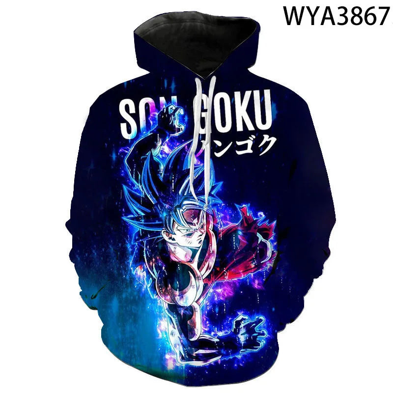 Moletom Goku 3D com capuz Anime Dragon Ball