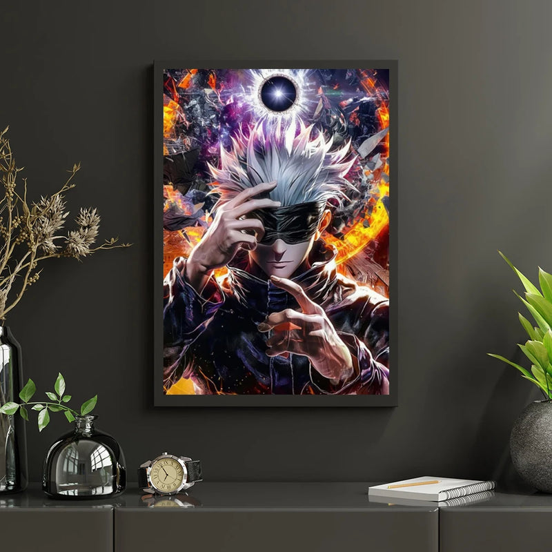 Japonês popular menino quadrinhos poster imprime fantasia escura escola batalha anime pintura em tela sala de estar menino decoração casa