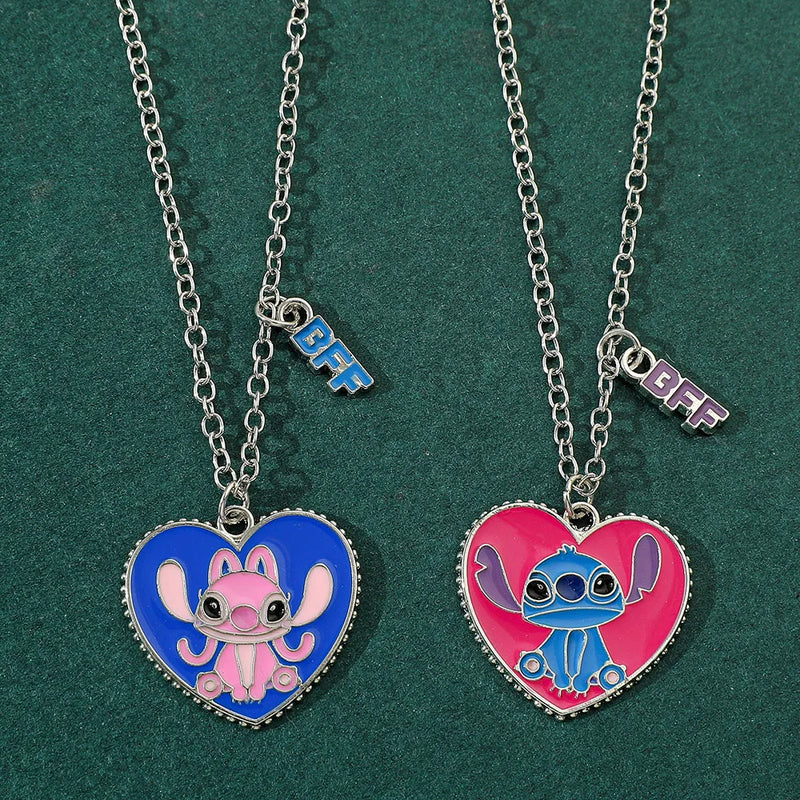 Colar de coração Disney lilo & Stitch para casal
