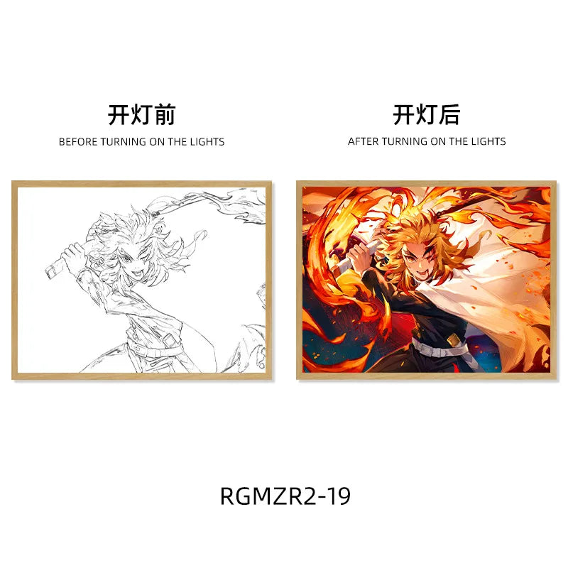 Quadro em led night Anime Demon Slayer :Kimetsu não Yaiba