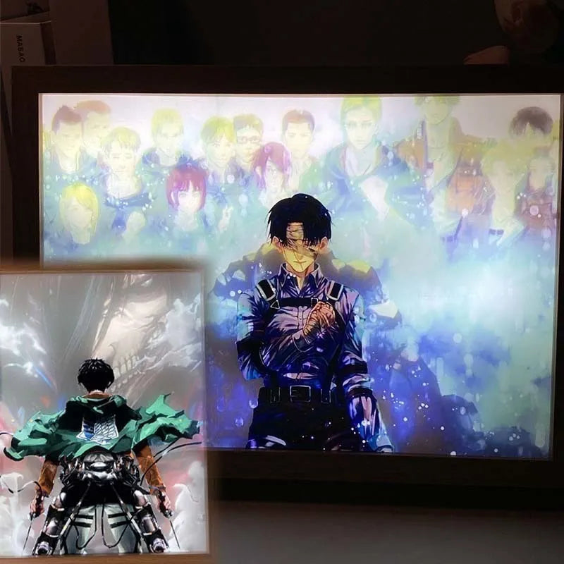 Quadro noturno Led Light Anime Attack on Titan