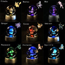 Pokeball Pikachu, Gengar, Mew, Mewtwo, Lamp Base, 3D Crystal Ball