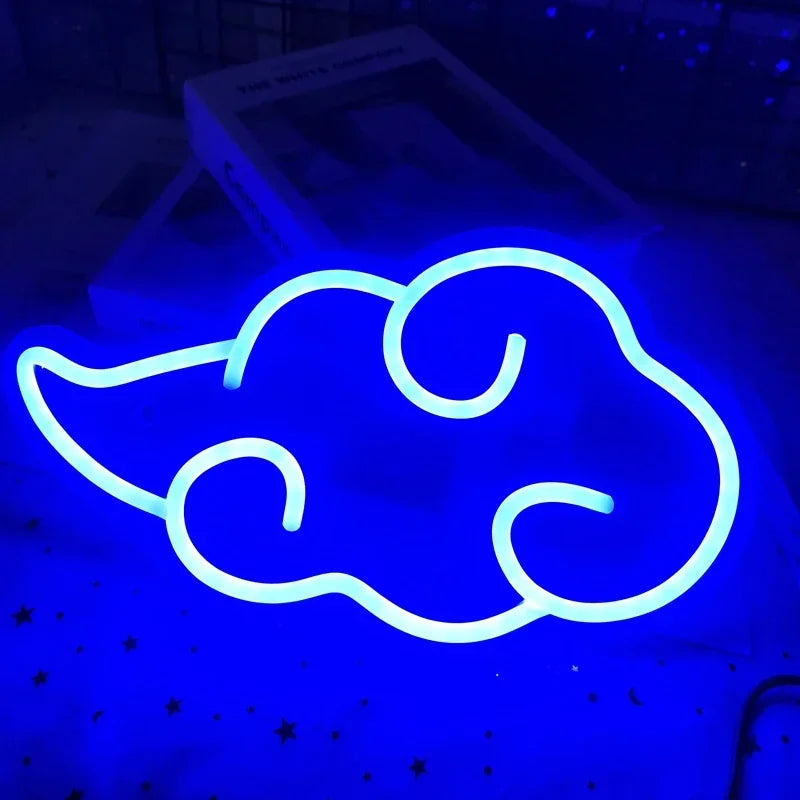 Luminaria nuvem vermelha akatsuki led night light usb luz Anime Naruto