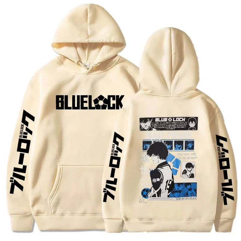 2025 anime azul bloqueio isagi yoichi impresso com capuz das mulheres dos homens mangá quente impresso hoodies streetwear harajuku