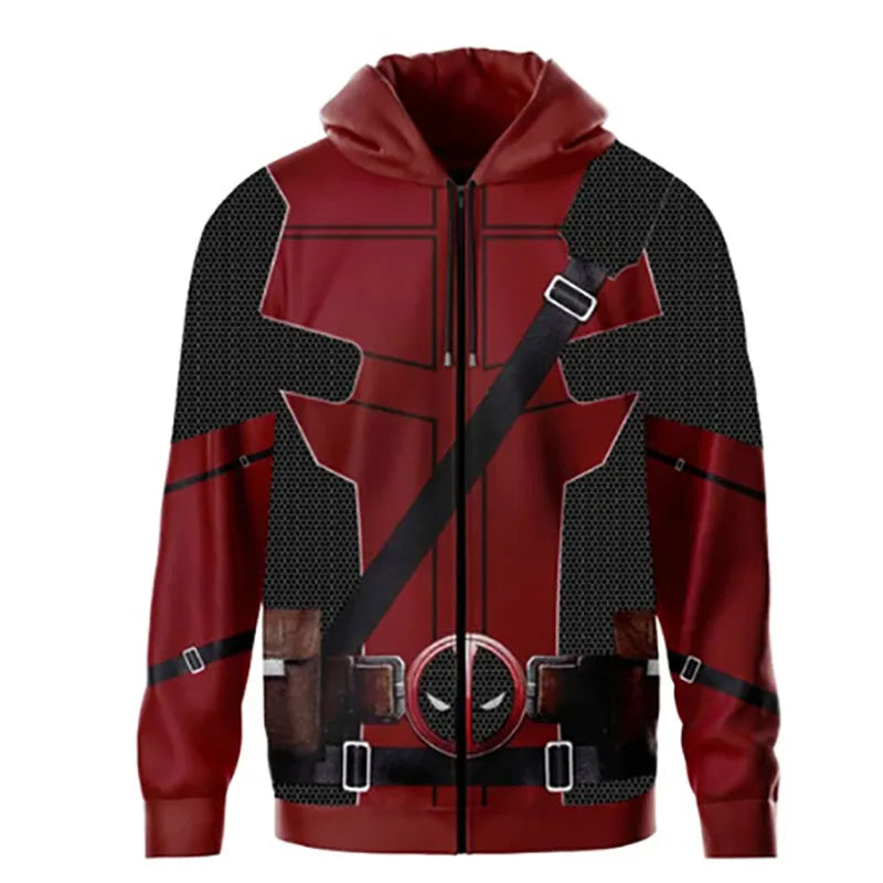 Jaqueta Traje Wolverine e Deadpool Masculino com ziper