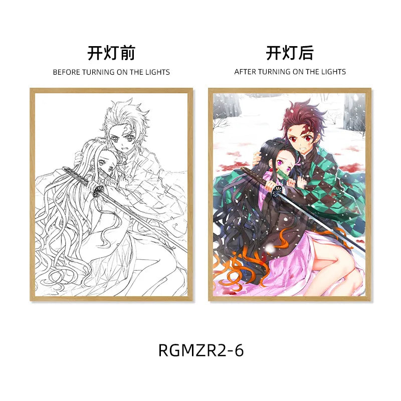 Quadro em led night Anime Demon Slayer :Kimetsu não Yaiba