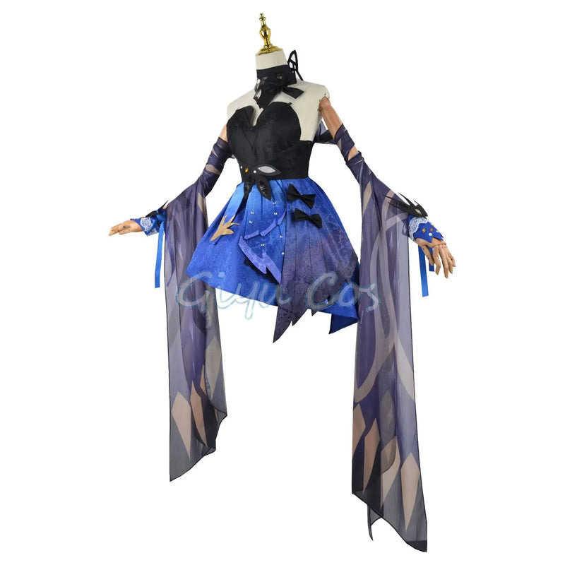 Cosplay Keqing jogo/Anime Genshin Impact
