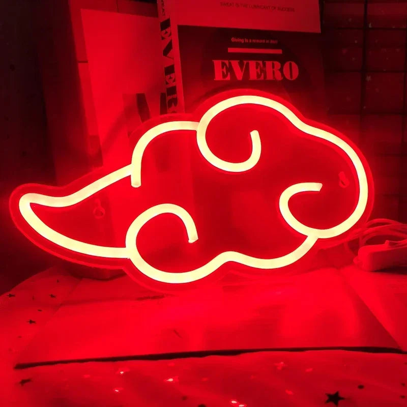 Luminaria nuvem vermelha akatsuki led night light usb luz Anime Naruto