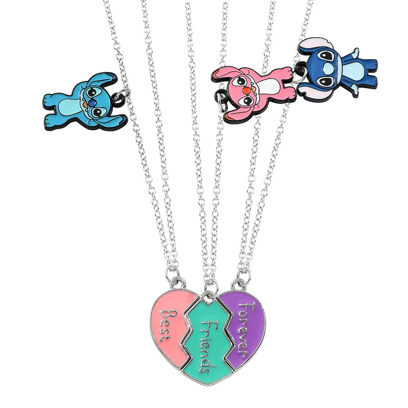 Colar de coração Disney lilo & Stitch para casal
