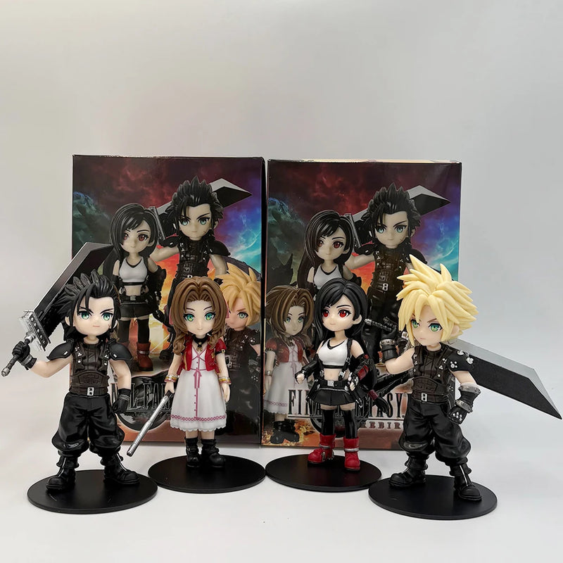 Anime nuvem conflito tifa lockhart aerith gainsborough zack · figura de cabelo modelo brinquedo pvc ornamento de mesa acessórios presente 11-12.5cm