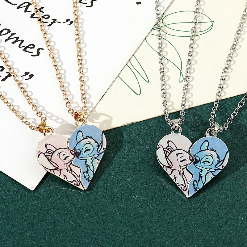 Colar de coração Disney lilo & Stitch para casal
