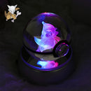 Figura Crystal Ball 3D  Pokeball, Rayquaza, Umbreon, Mew, Gengar, Idéia, Vulpix LeD