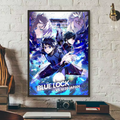 Popular anime japonês azul bloqueio cartaz hd arte pegajosa parede à prova dwaterproof água casa sala de estar quarto barra decoração estética