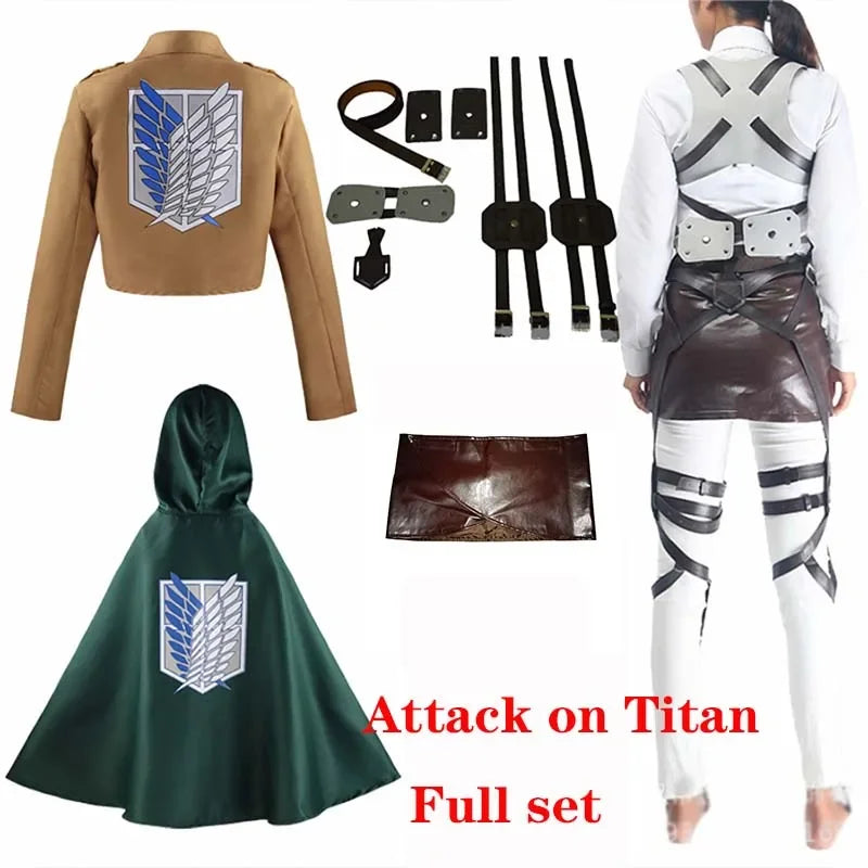 Cosplay Levi ackerman, mikasa,  eren, Hange Anime attack on titan