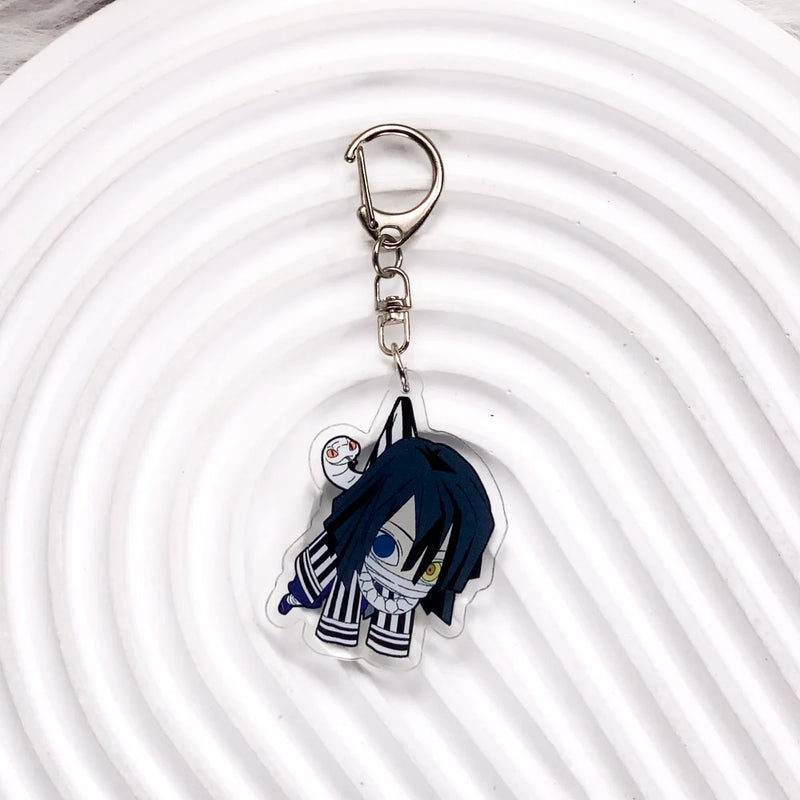 Personagens de anime demon slayer na moda acrílico chaveiro acessórios saco charme criativo mochila pingente chaveiro presentes para amigos