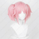 Anime madoka kaname peruca cosplay 30cm rosa rabo de cavalo perucas cabelo sintético resistente ao calor