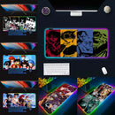 Mouse Pad RGB LED Brilhante, Teclado PC Gamer Anime Yuyu hakusho