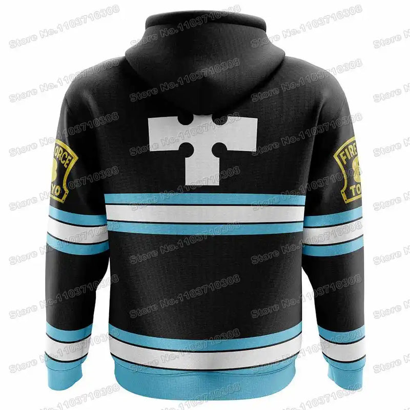 Moletom estilo Hoodie Harajuku Anime fire force