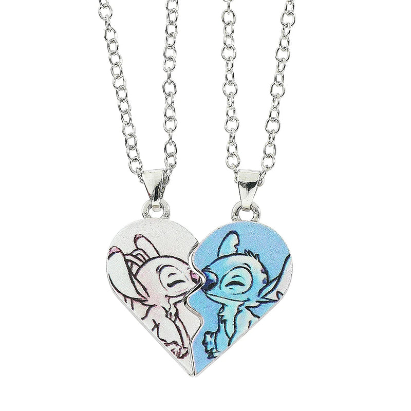 Colar de coração Disney lilo & Stitch para casal