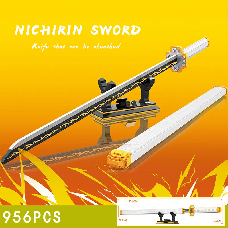 Katana demon slayer kamado tanjirou katana nichirin Moc 1478 pçs