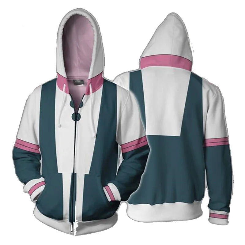 Moletom midoriya izuku, todoroki & bakugou katsu traje com capuz Anime my hero academia