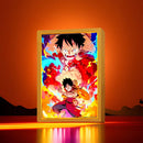 Quadro em led night  Zoro, Luffy Anime One Piece