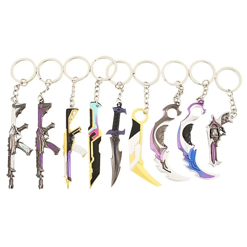 Valorant corpo a corpo reaver 2.0 karambit chaveiro para homem jogo periférico m4 samurai punhal modelo metal chaveiro pingente jóias presente