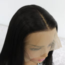 Perucas dianteiras sintético Longa prreta 13*4